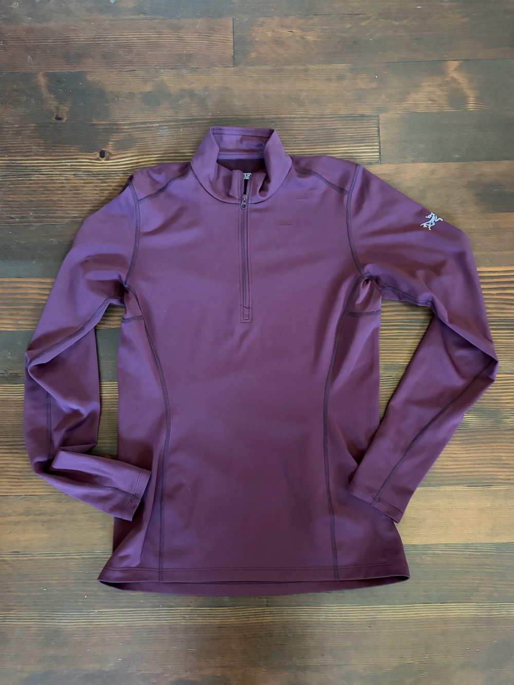 Arc'teryx Phase AR Women's Half-Zip Long Sleeve Top in Burgandy - medium